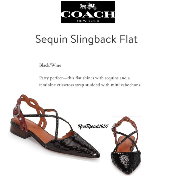 🎁 Coach Holiday Flats With Sequins SlingBack 9.5 👠 🎁🥿🥿 NEW WITHOUT BOX! 🌹 - Picture 2 of 8